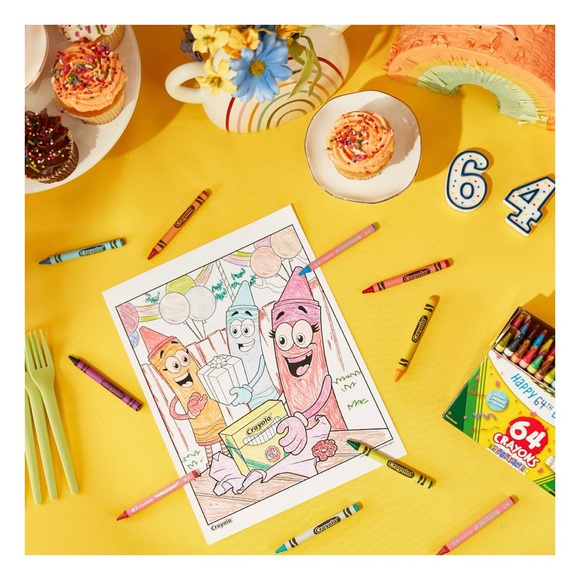 Brand New Crayola Happy 64th Birthday Collectors Tin & Confetti CrayonS - Picture 5 of 8